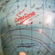 Earth globe tripod Taride glass 1966
