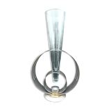 Formano 80s cornet vase - Metal and Glass