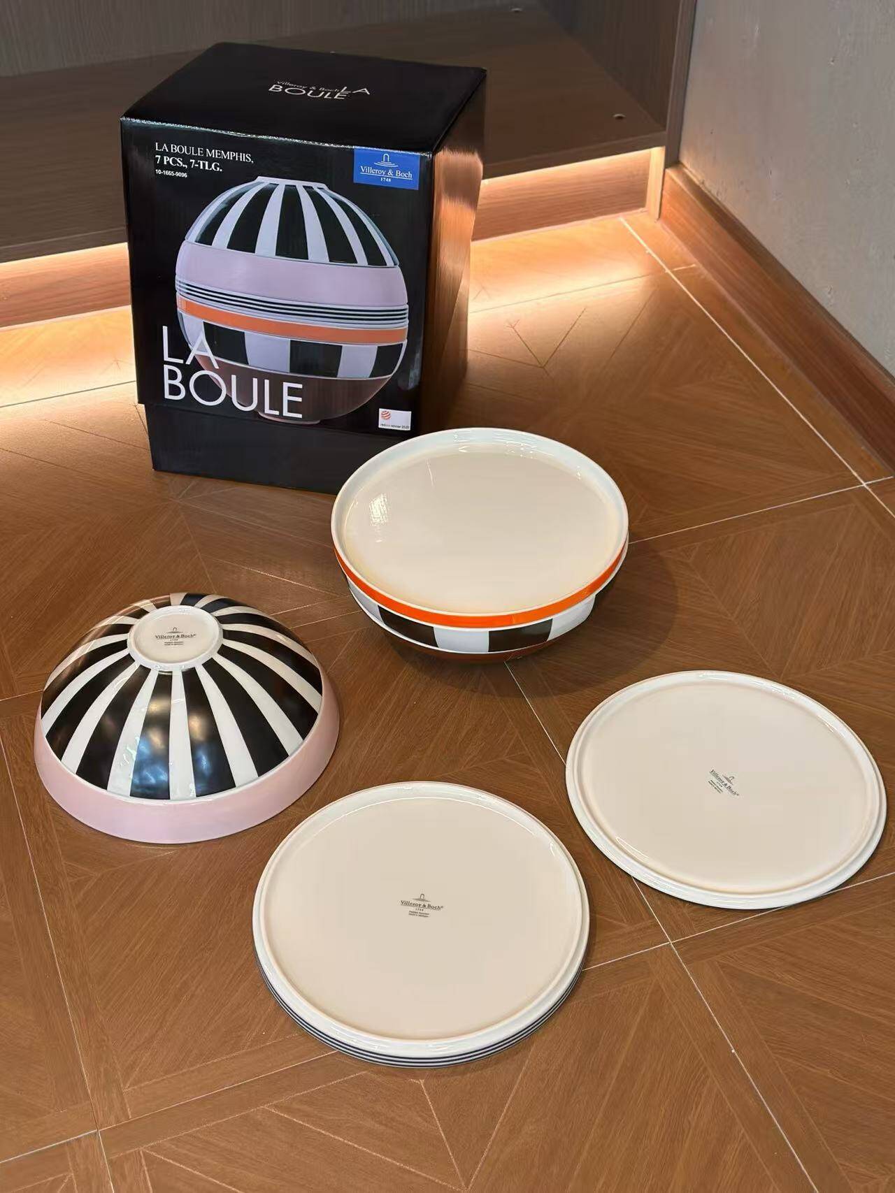 Villeroy & Boch La Boule Memphis – Service de table en porcelaine de 7 pièces