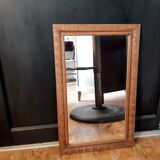 Long rectangular natural wood mirror 30x47cm