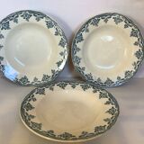 Trio of old Bordeaux model ironstone plates
