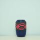 Vintage blue & red fatlava west germany vase scheurich