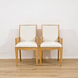 Set of five antique wooden chairs / armchairs.