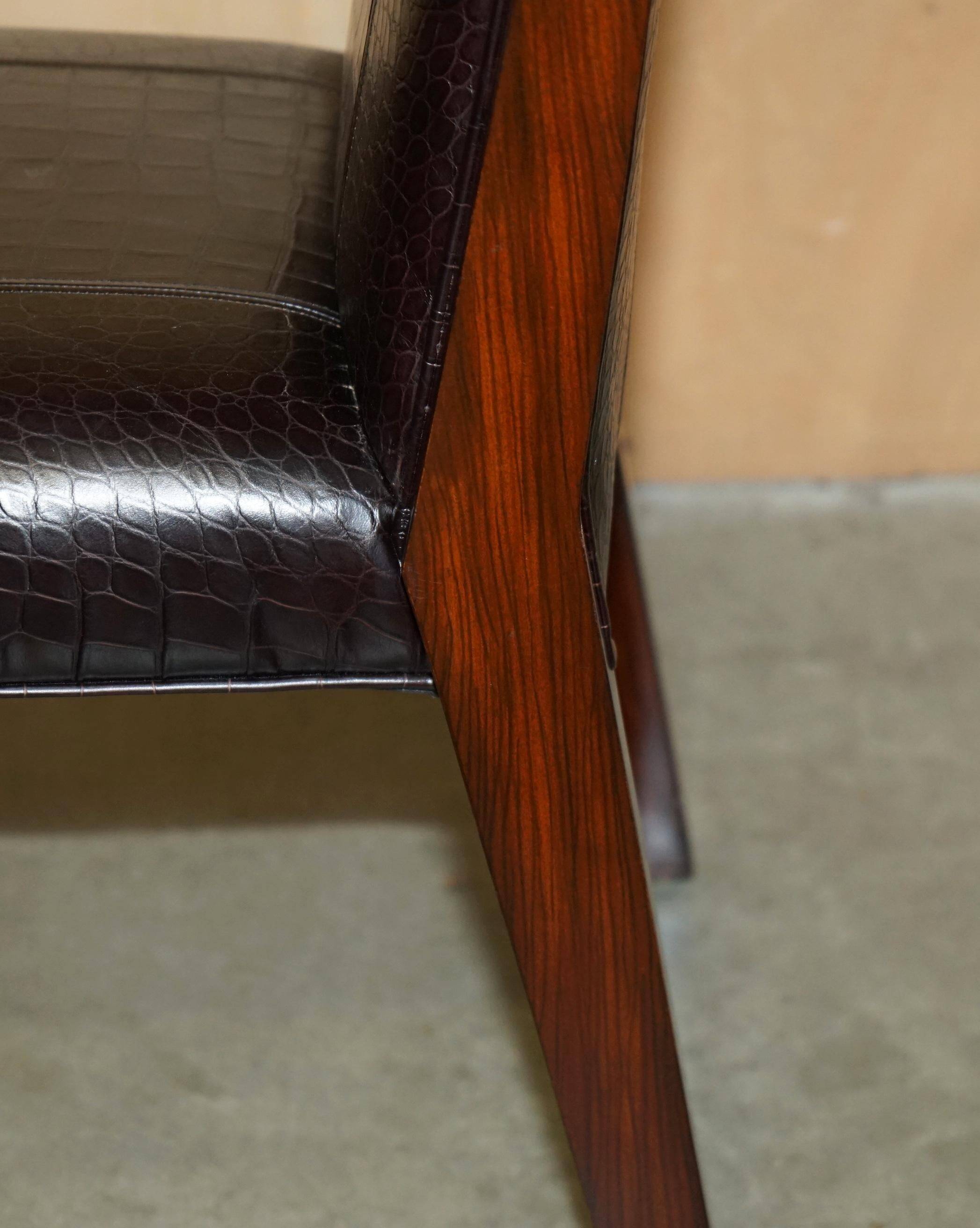 Chaises d'appoint Ralph Lauren Metropolis cuir patiné crocodile