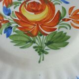 Old plate decoration flowers, ceramic from Auvillar, 18-19th