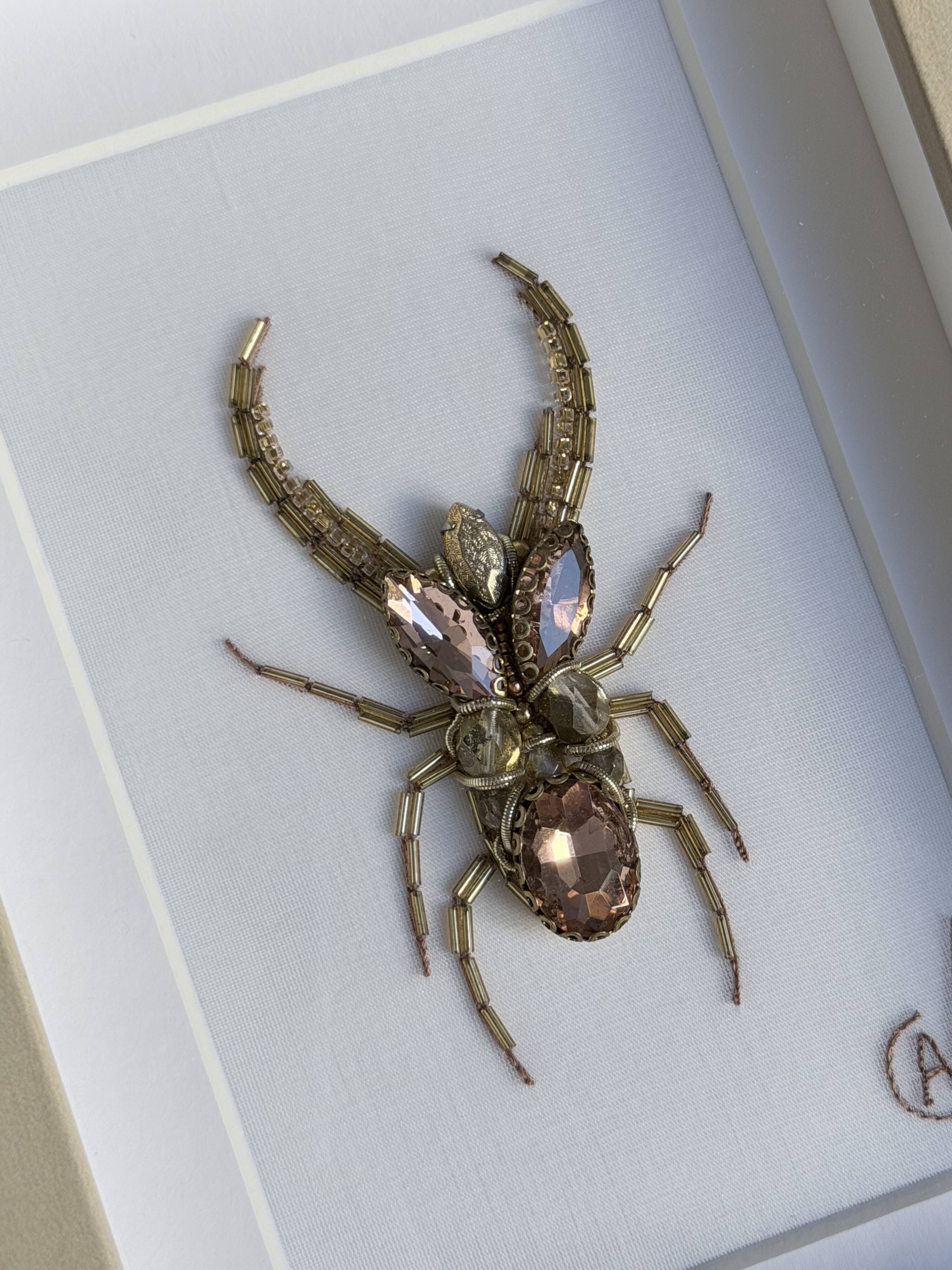 Hand-embroidered insect tableau (unique piece)