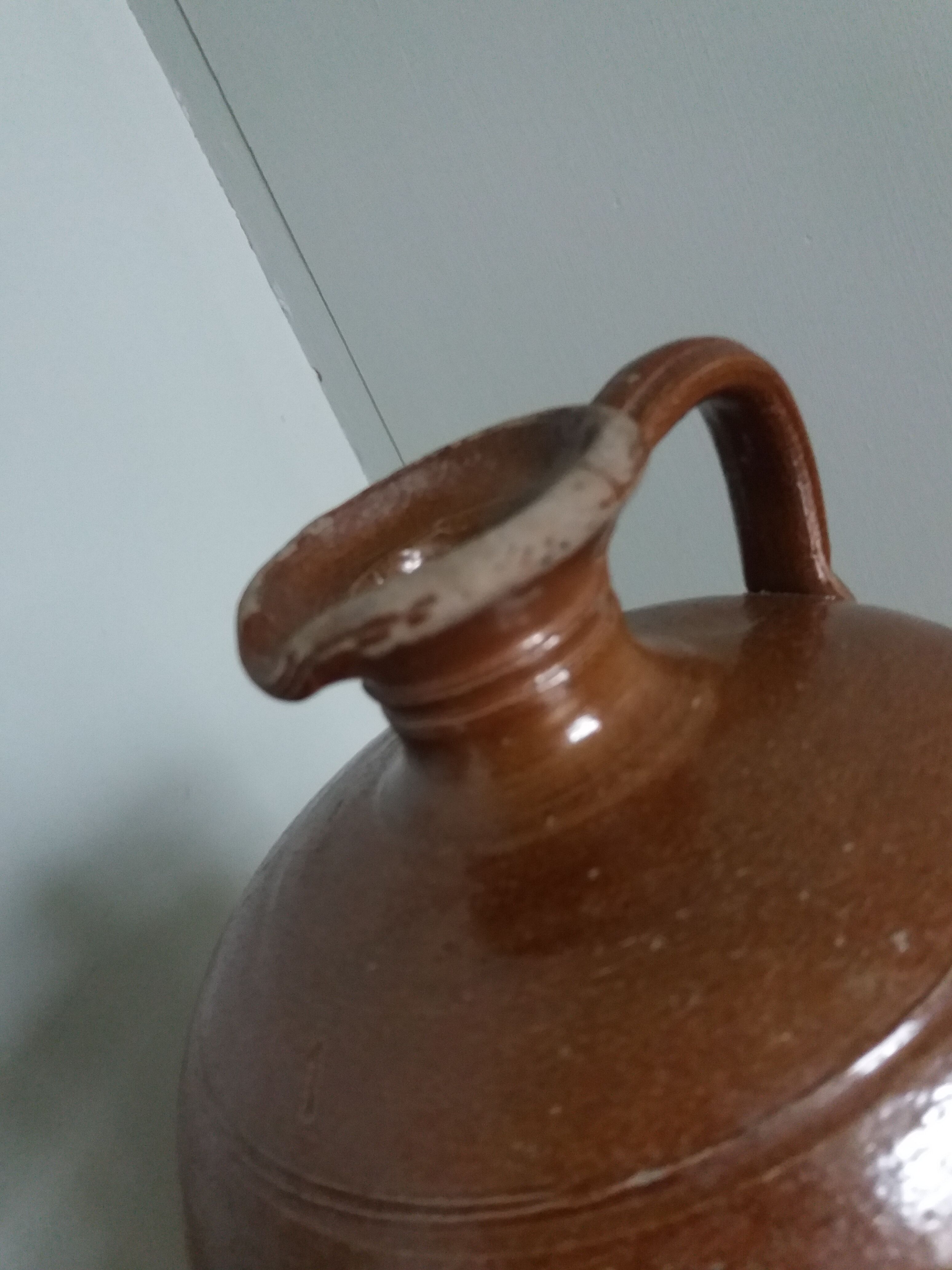 Terracotta pitcher pottery glazed stoneware