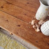 Low farmhouse table with drawer - L100