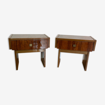 Pair of bedside table year 50/60 in rosewood