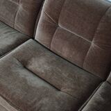 Vintage velvet brown / green modular sofa, 3-elements