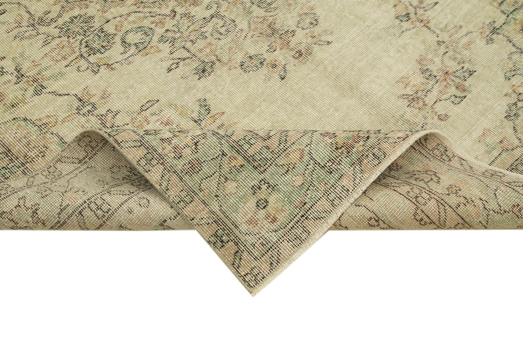 Hand-knotted rustic turkish beige carpet 170 cm x 280 cm