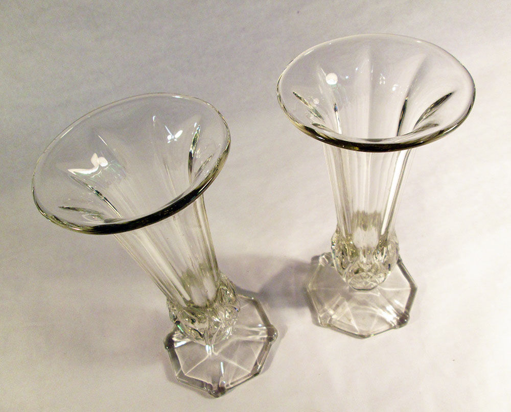 Duo de vases en verre épais