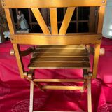 Vintage wooden folding children's chair