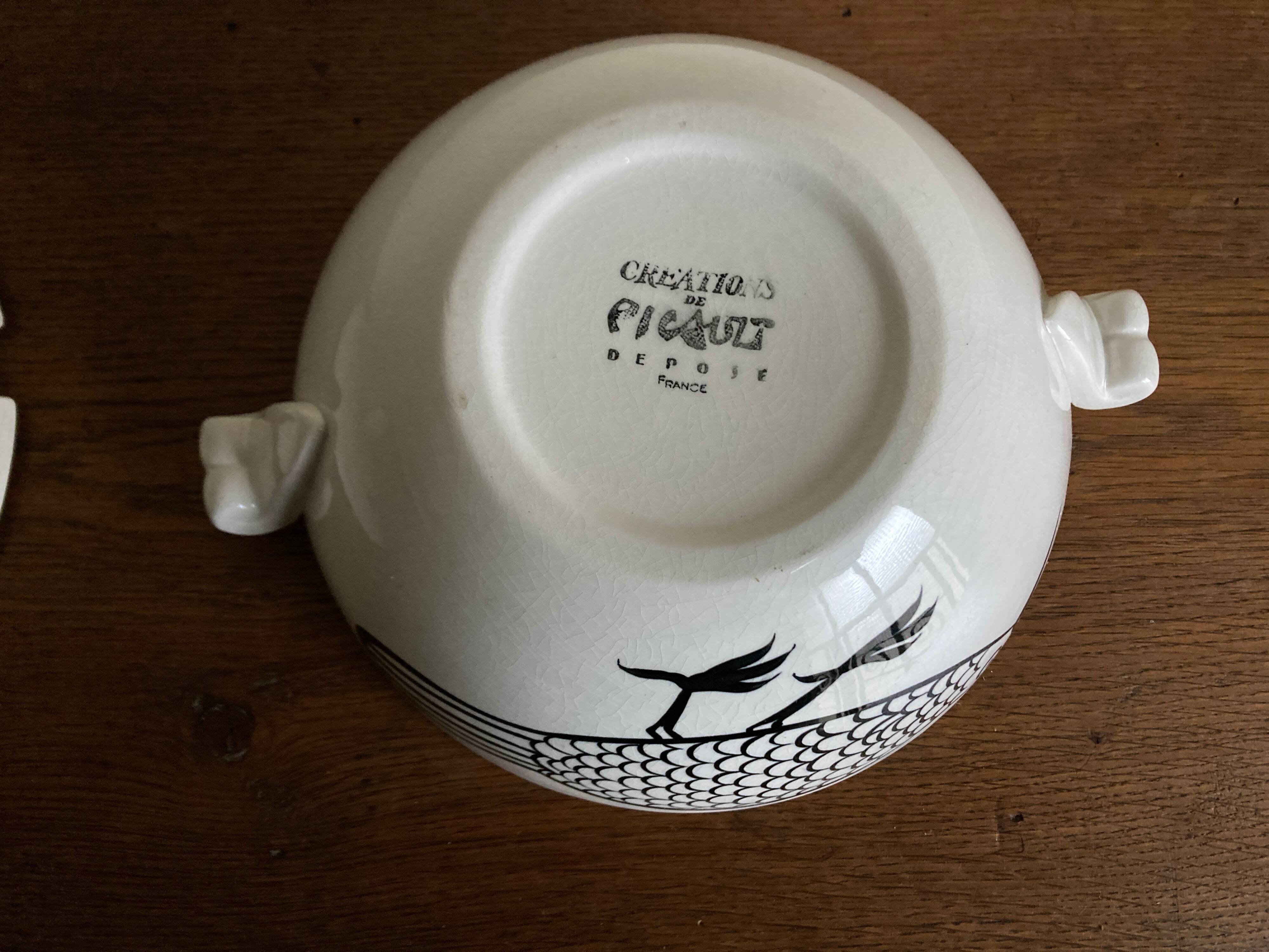 Robert Picault bird soup tureen by Robert Picault 1970