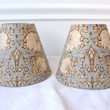 2 Art Nouveau lampshades with green flowers