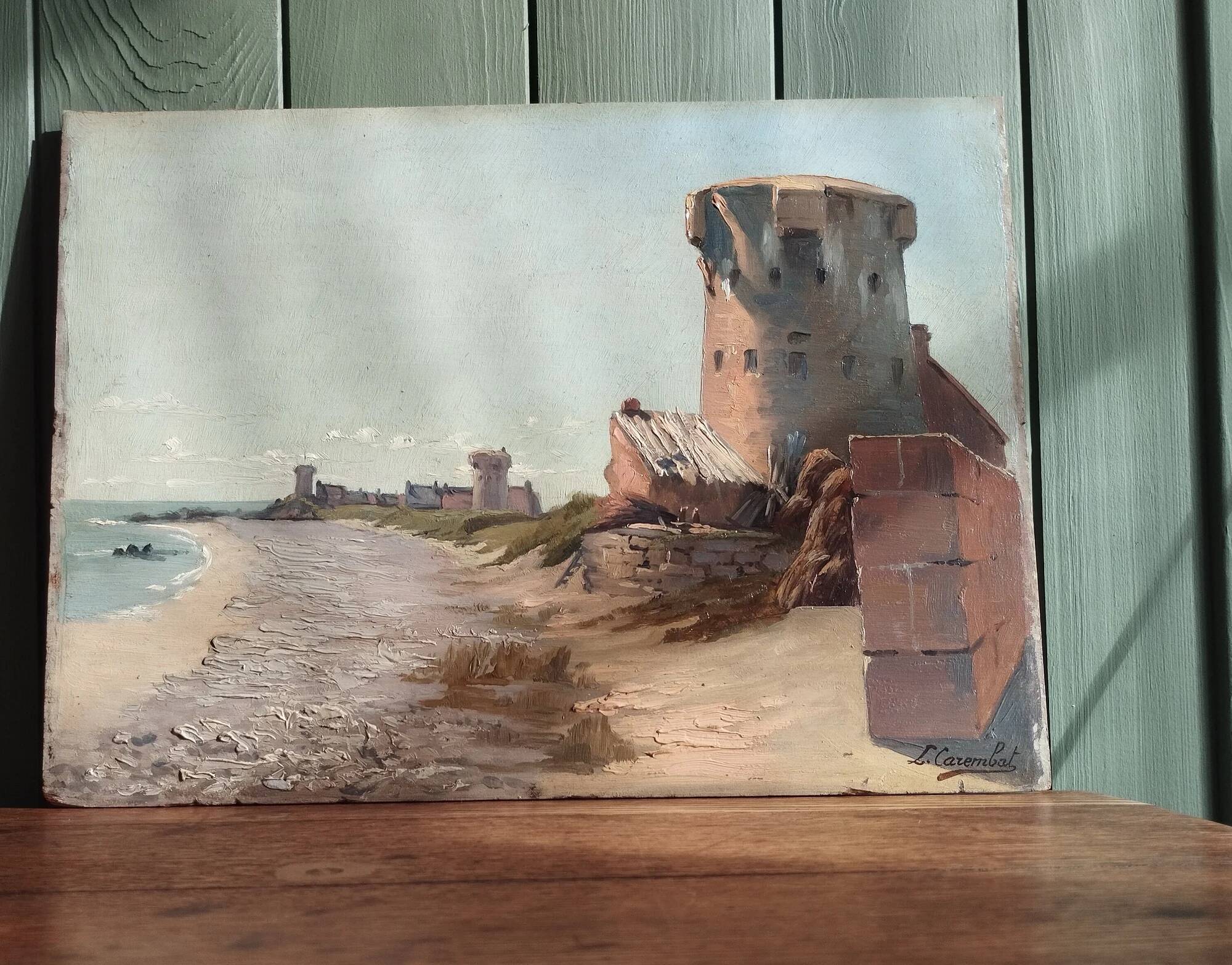 Louis CAREMBAT, Côte de Granville, Jersey, August 1898. Oil on panel.