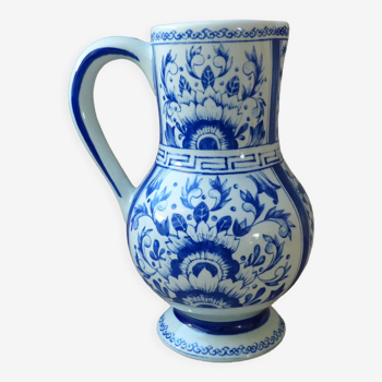 Blue delft pitcher, jug boch vase belgium amsterdam hand painted