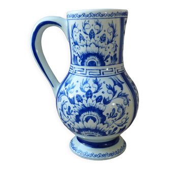 Blue delft pitcher, jug boch vase belgium amsterdam hand painted