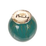 Lucien BRISDOUX Green ceramic vase and gold oil