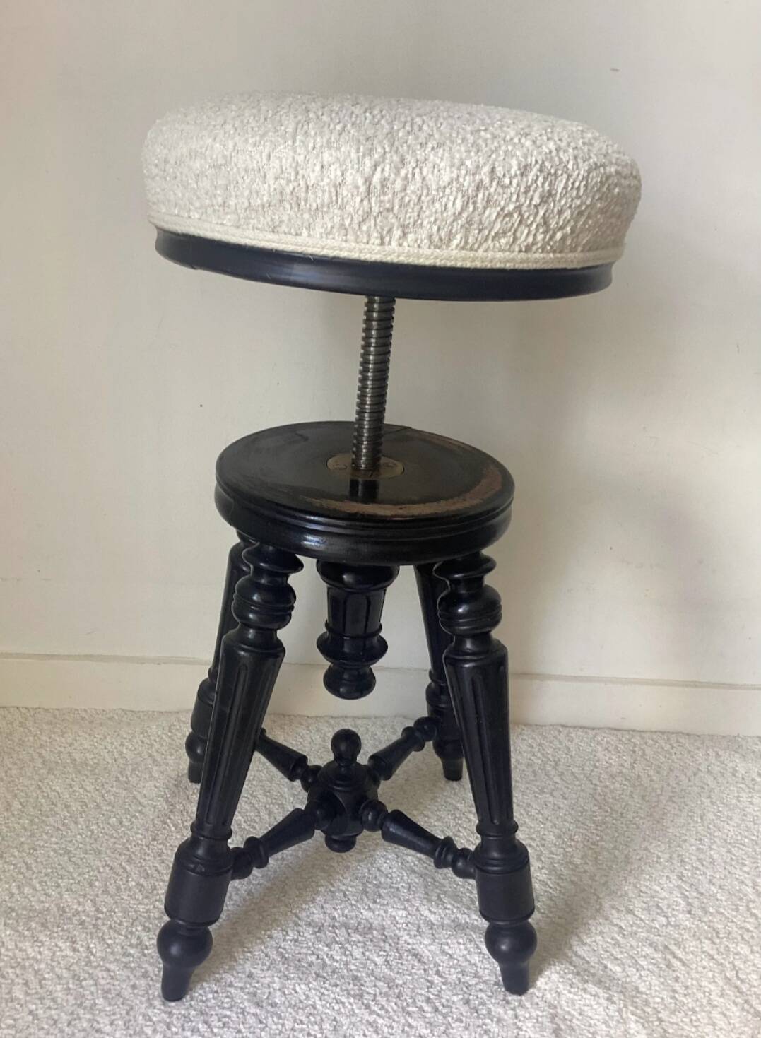 Reupholstered piano stool