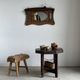 Small wall mirror in organic old Indonesian teak 75x45.