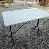Bistro table top marble foot cast iron