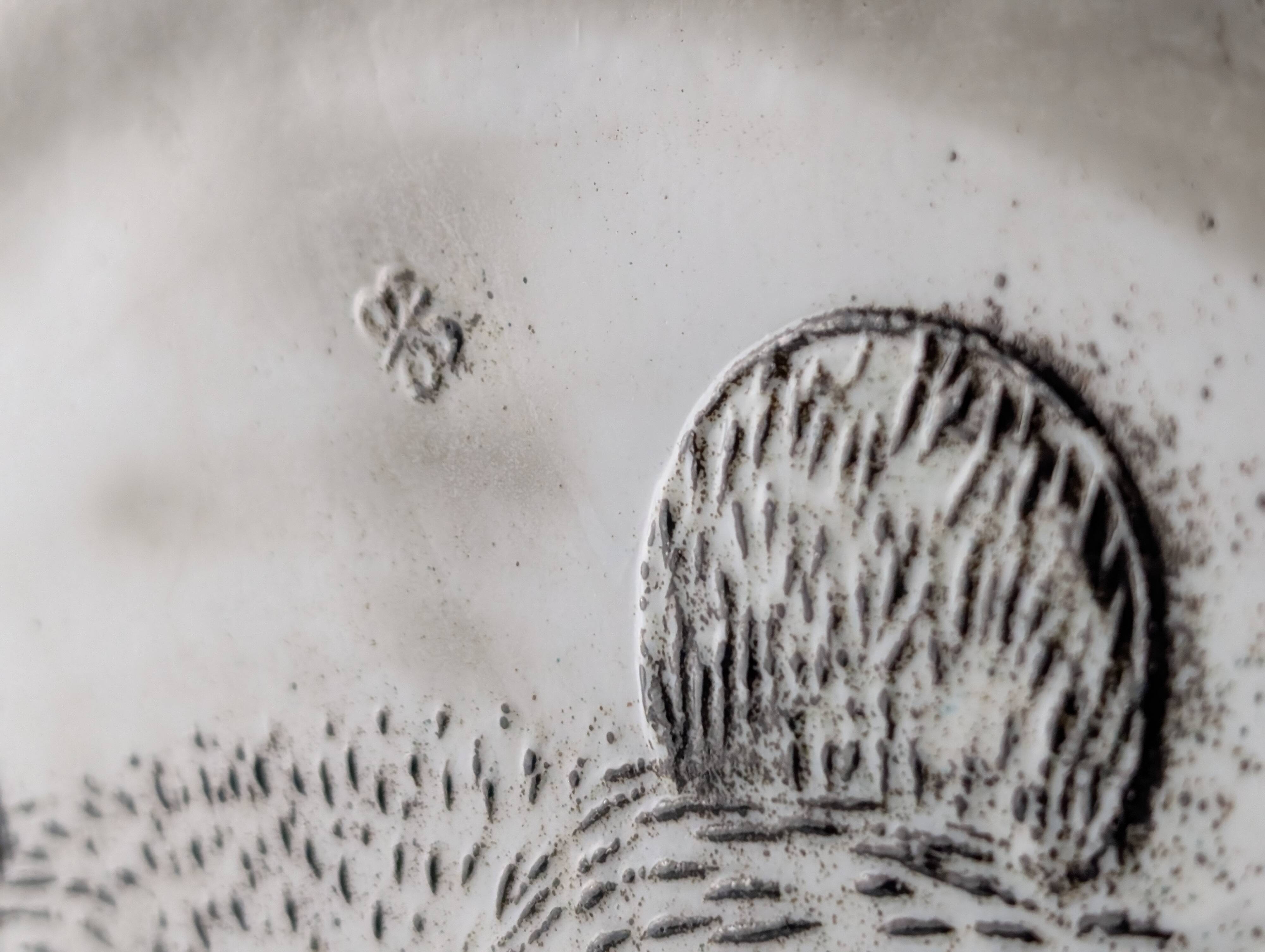 Oiva Toikka Ceramic Panda Bear Plate Nuutajärvi Finland 1983