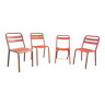 Series of 4 bistro chairs including Tolix