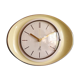 Vintage ceramic clock oval silent wall clock "Jaz yellow white gold"