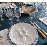 6 oyster plates white porcelain Pillivuyt