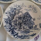 Lot 6 assiettes Gien "BP" chasse a cour
