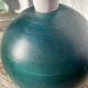 Wooden lamp base, ball-shaped, painted dark green, 1980