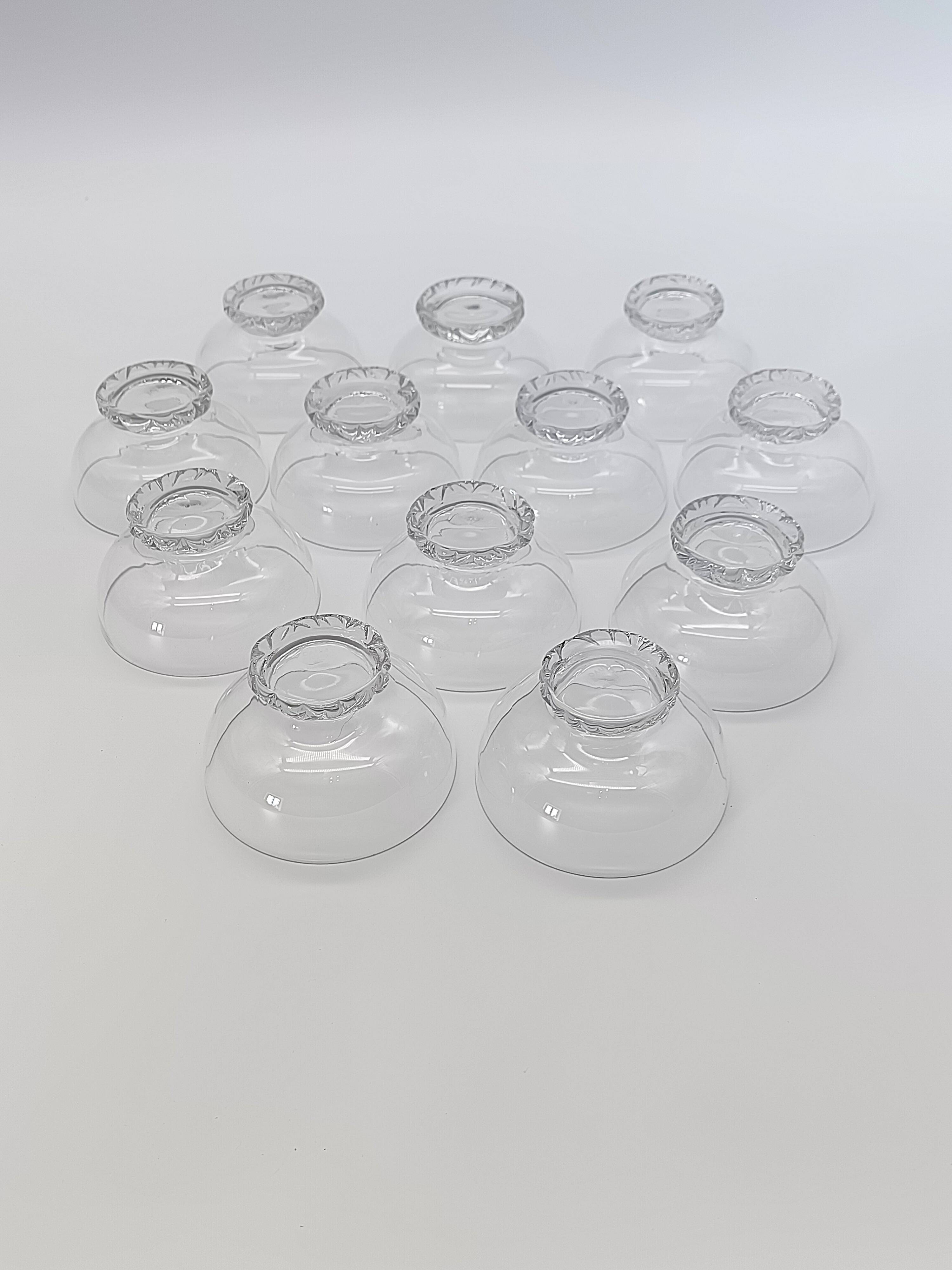 Set of 12 dessert / ice cream bowls in crystal - Daum Nancy France - Circa