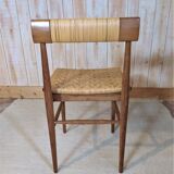 Lit et chaise bois et rotin
