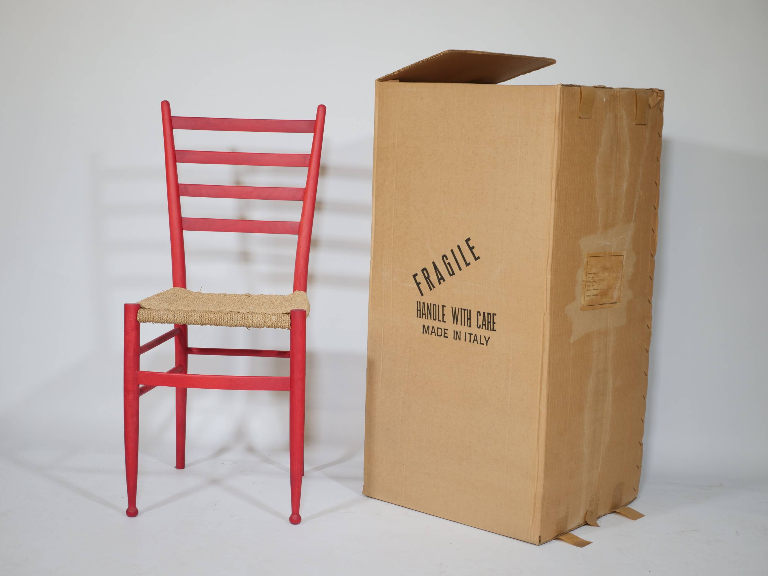 B&B Italy Wicker Chairs Table Colorful Mid-Century Design 60s 70s, Set of 5