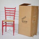 B&B Italy Wicker Chairs Table Colorful Mid-Century Design 60s 70s, Set of 5