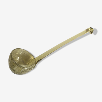 Lime green blown glass ladle, Biot