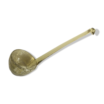 Lime green blown glass ladle, Biot