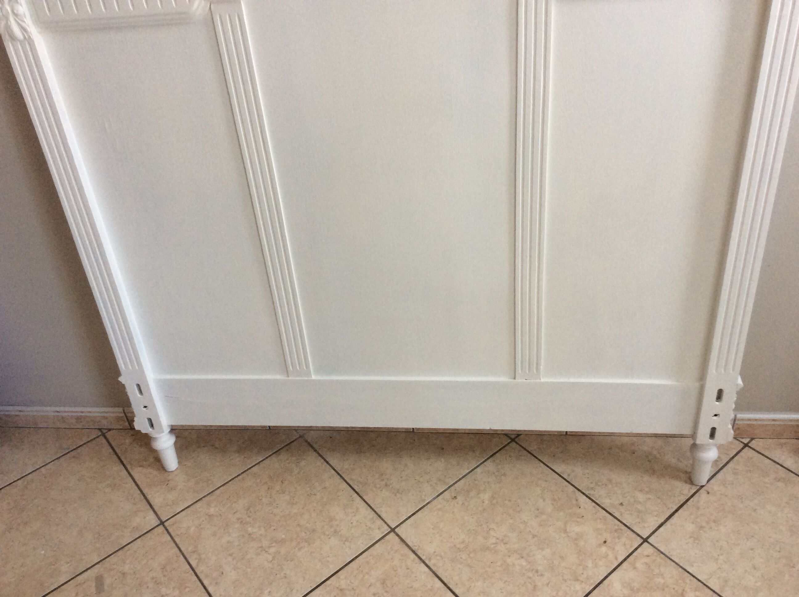 Painted wooden old bedhead