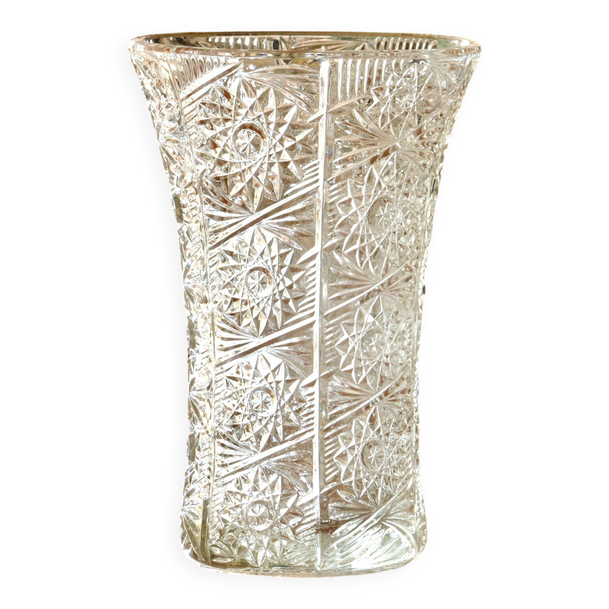 Large antique crystal vase