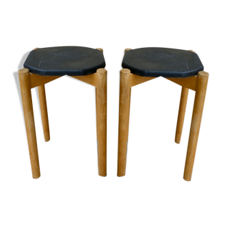 Pair of wooden stools