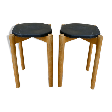 Pair of wooden stools