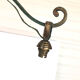Lampadaire en fer forgé vert et doré vintage année 50