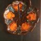 Cheese or fruit platter in Ceramic From Vallauris in the shape of a leaf