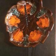 Cheese or fruit platter in Ceramic From Vallauris in the shape of a leaf