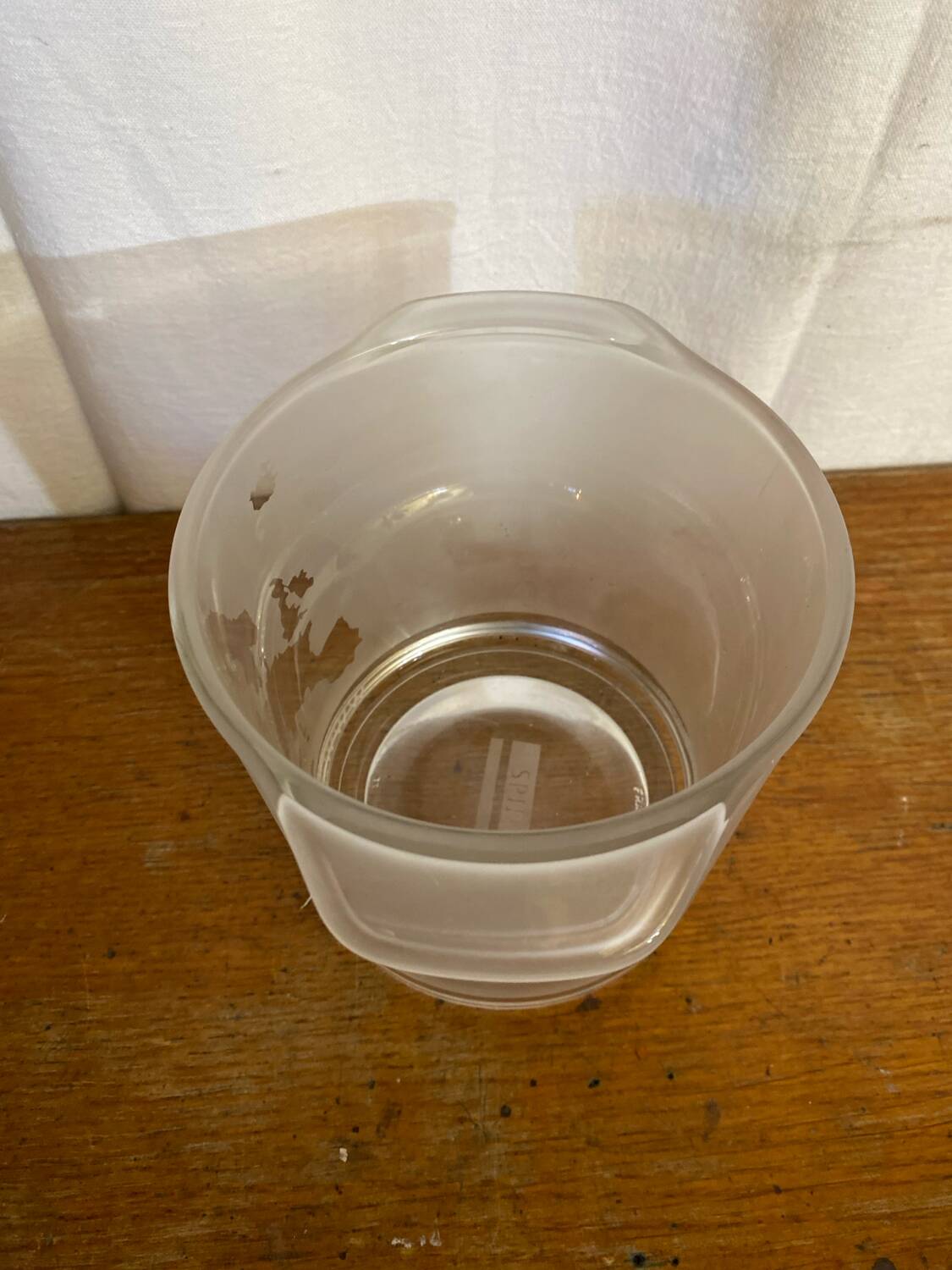 Seau A Glace Ancien SPIE Verre Moulé Carte Europe Vintage