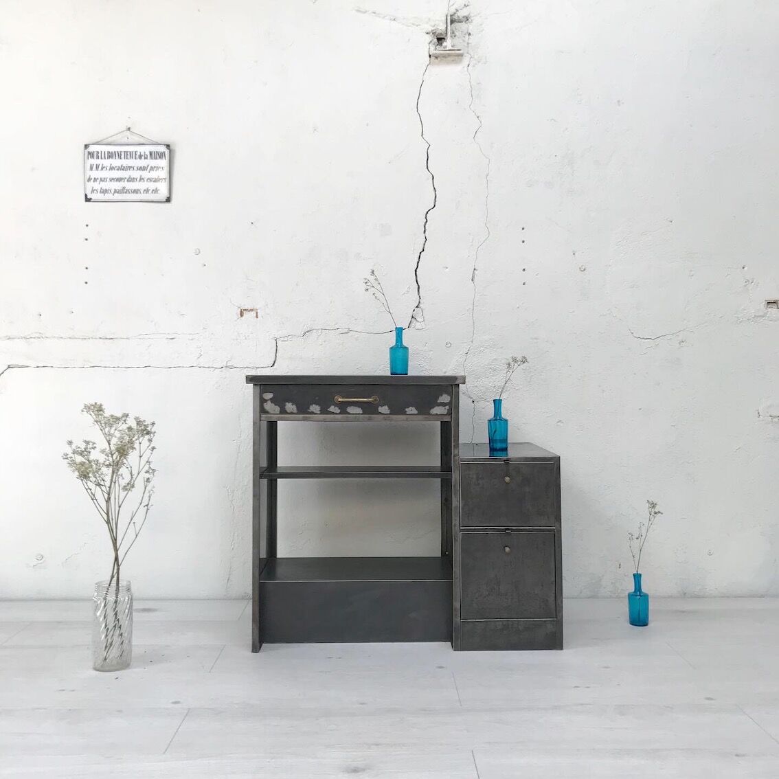 Industrial office Roneo in raw metal