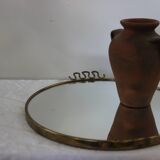 round brass mirror