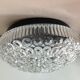 Structured glass round ceiling lamp vintage 60s-70s