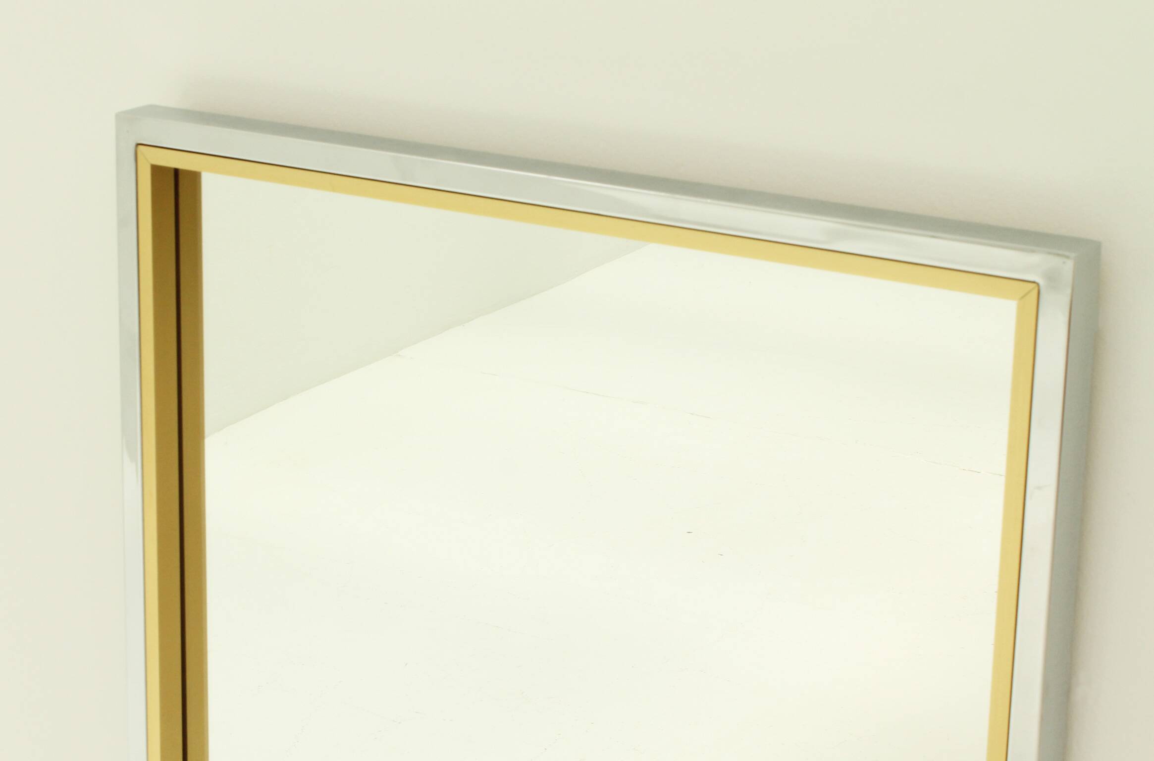 1970s Italian square wall mirror